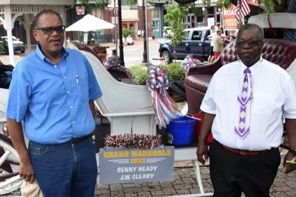 Co-grand marshals--J.W. Cleary, left, and Benny Heady. Photo by BERRY CRAIG