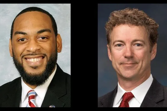 Charles Booker and Rand Paul      Forward Kentucky graphic