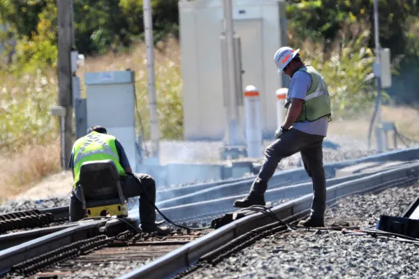 Working on the railroad      Photo by Berry Craig