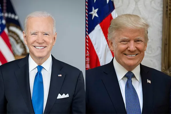 Joe Biden and Donald Trump      official presidential photos