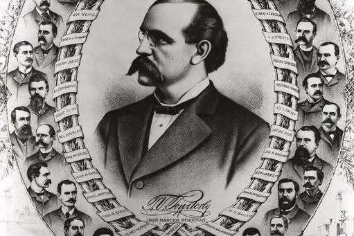 Terence V. Powderly and other leaders of the Knights from Wikimedia Commonsengraving