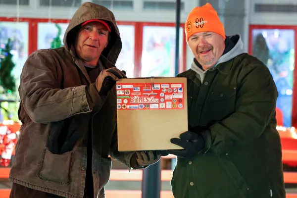 From left, Jim Kincaid, Teamsters Local 89 business agent; and Local 89 Secretary-Treasurer Jeff Cooper from Local 89 Facebook page