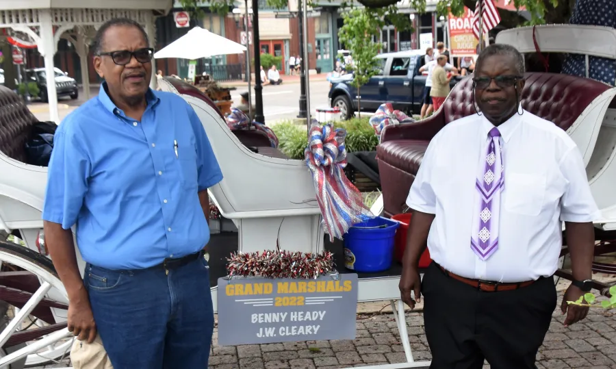 Co-grand marshals--J.W. Cleary, left, and Benny Heady.      Photo by BERRY CRAIG