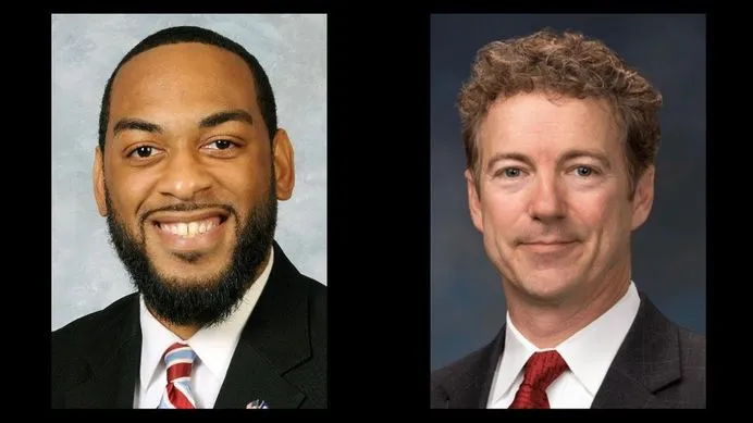 Charles Booker and Rand Paul      Forward Kentucky graphic