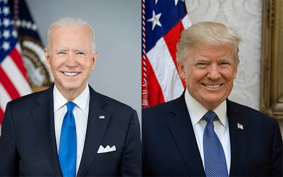 Joe Biden and Donald Trump      official presidential photos