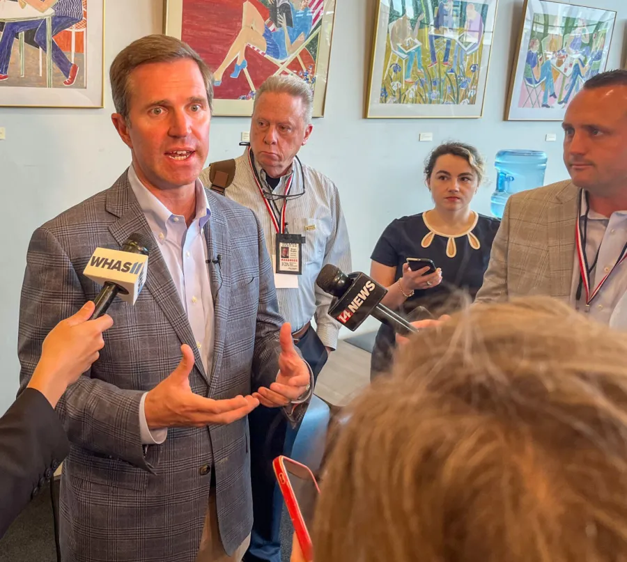 Beshear speaking      Photo by McKENNA HORSLEY Kentucky Lantern