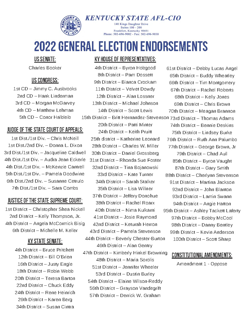 Endorsements (updated)