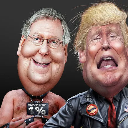 Mitch McConnell and Donald Trump by Donkeyhotey